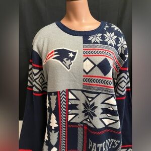 New England Patriots Christmas Sweater Long Sleeve Nfl Ugly Sweater SZ Xl